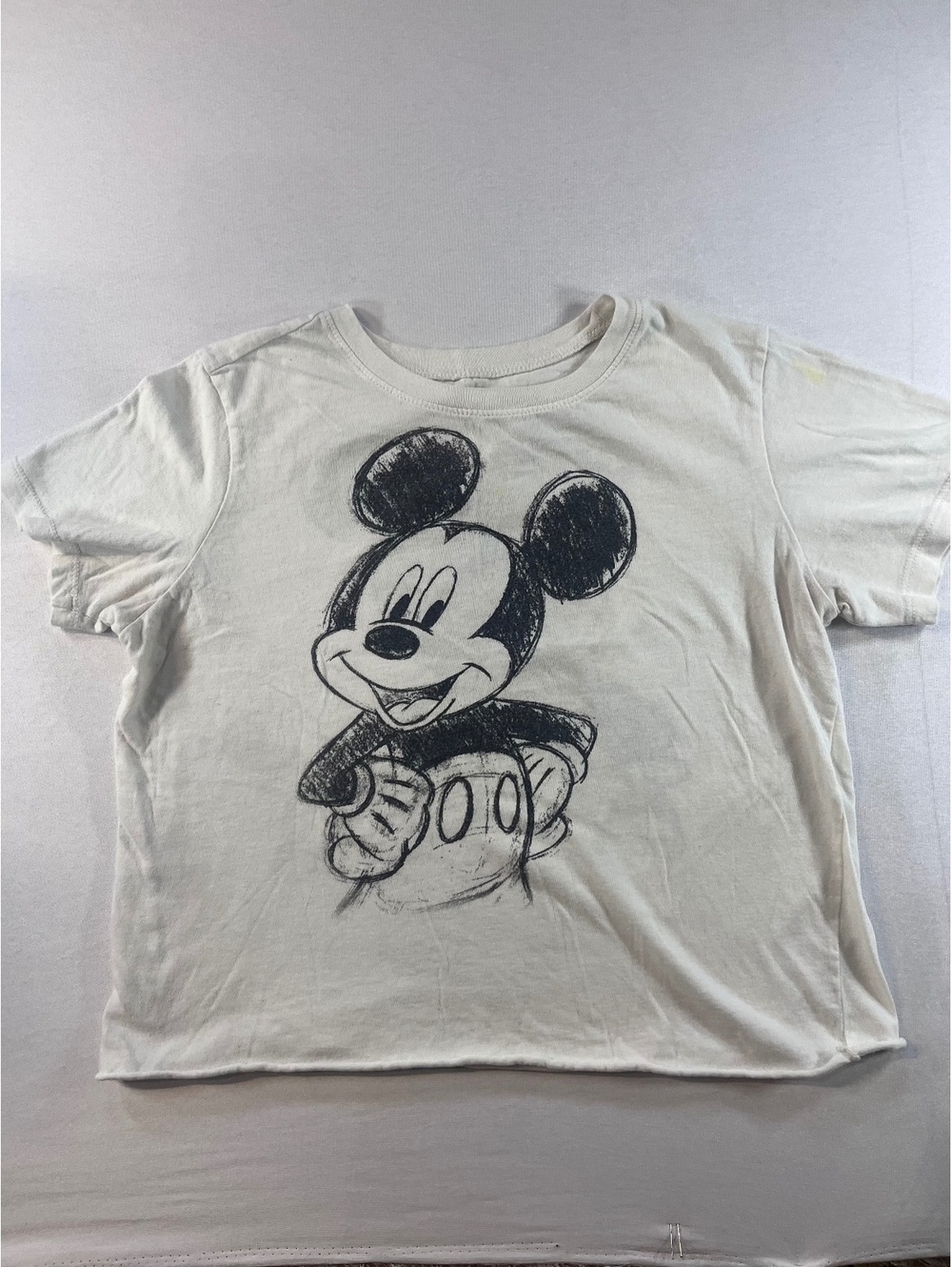 VintageDisney Mickey Mouse White Graphic T-Shirt Size M